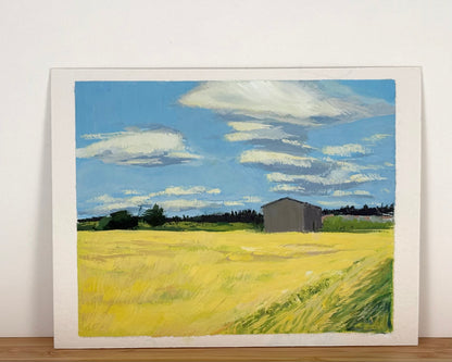 County Road Series- Clouds Breezing Over Ripening Spring Wheat